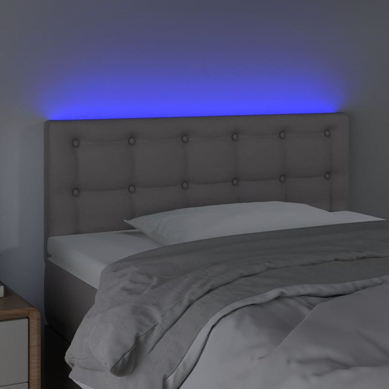 vidaXL szürke műbőr LED-es fejtámla 100 x 5 x 78/88 cm