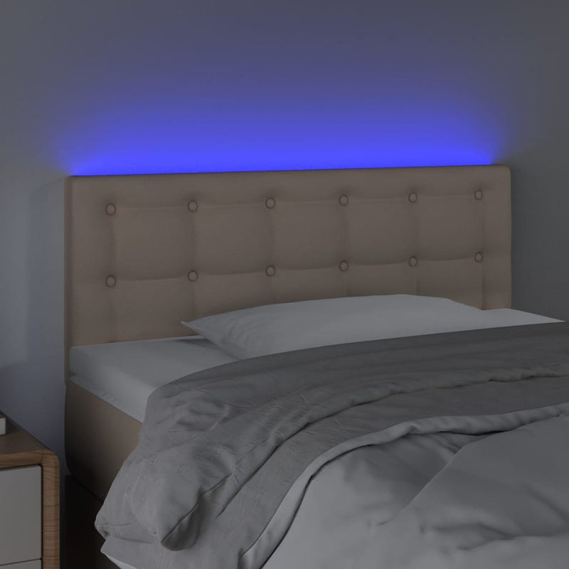 vidaXL cappuccino színű műbőr LED-es fejtámla 100 x 5 x 78/88 cm