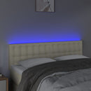 vidaXL krémszínű műbőr LED-es fejtámla 144 x 5 x 78/88 cm