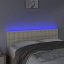 vidaXL krémszínű műbőr LED-es fejtámla 144 x 5 x 78/88 cm