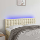 vidaXL krémszínű műbőr LED-es fejtámla 144 x 5 x 78/88 cm