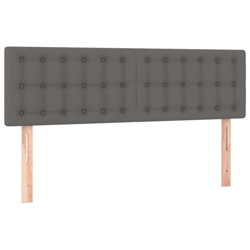 vidaXL szürke műbőr LED-es fejtámla 144 x 5 x 78/88 cm