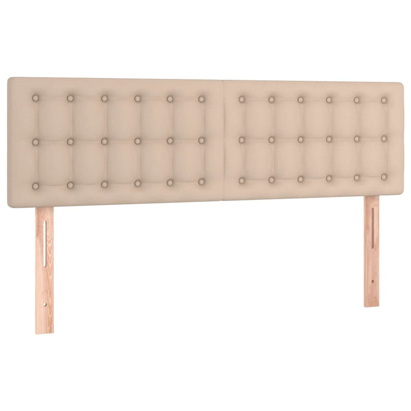 vidaXL cappuccino színű műbőr LED-es fejtámla 144 x 5 x 78/88 cm