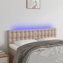 vidaXL cappuccino színű műbőr LED-es fejtámla 144 x 5 x 78/88 cm