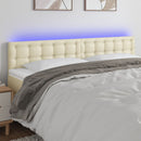 vidaXL krémszínű műbőr LED-es fejtámla 160 x 5 x 78/88 cm