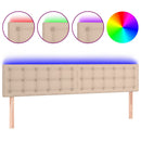 vidaXL cappuccino színű műbőr LED-es fejtámla 160 x 5 x 78/88 cm