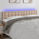 vidaXL cappuccino színű műbőr LED-es fejtámla 160 x 5 x 78/88 cm