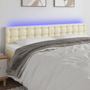 vidaXL krémszínű műbőr LED-es fejtámla 180 x 5 x 78/88 cm
