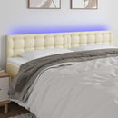 vidaXL krémszínű műbőr LED-es fejtámla 180 x 5 x 78/88 cm