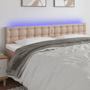 vidaXL cappuccino színű műbőr LED-es fejtámla 200 x 5 x 78/88 cm