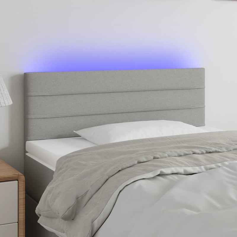 vidaXL világosszürke szövet LED-es fejtámla 80 x 5 x 78/88 cm