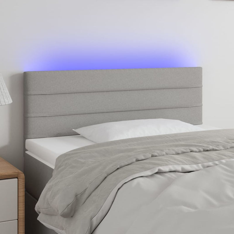 vidaXL világosszürke szövet LED-es fejtámla 90x5x78/88 cm