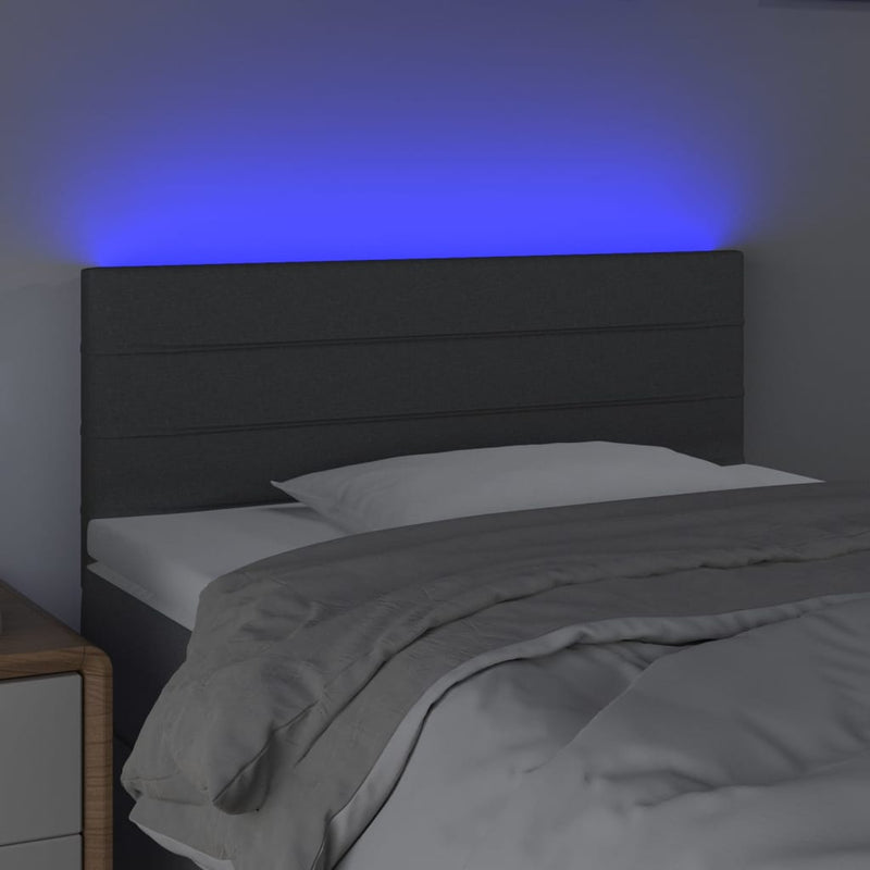 vidaXL sötétszürke szövet LED-es fejtámla 90x5x78/88 cm