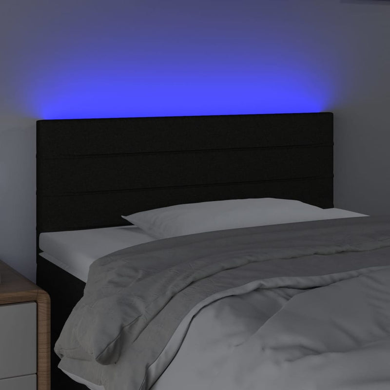 vidaXL fekete szövet LED-es fejtámla 100x5x78/88 cm