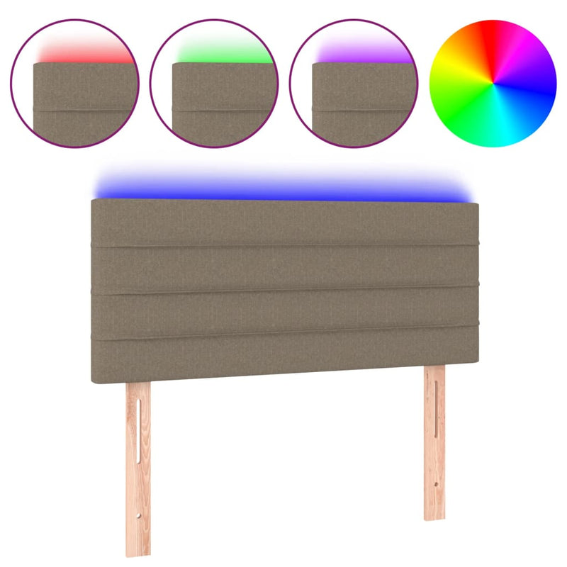 vidaXL tópszínű szövet LED-es fejtámla 100x5x78/88 cm