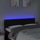 vidaXL fekete szövet LED-es fejtámla 144x5x78/88 cm