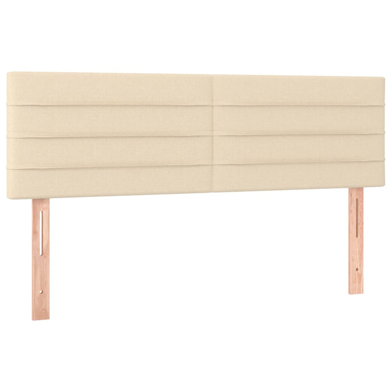 vidaXL krémszínű szövet LED-es fejtámla 144x5x78/88 cm