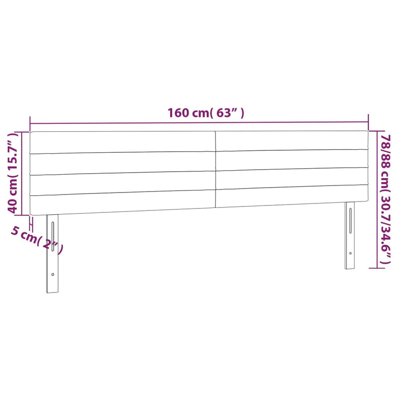 vidaXL világosszürke szövet LED-es fejtámla 160x5x78/88 cm