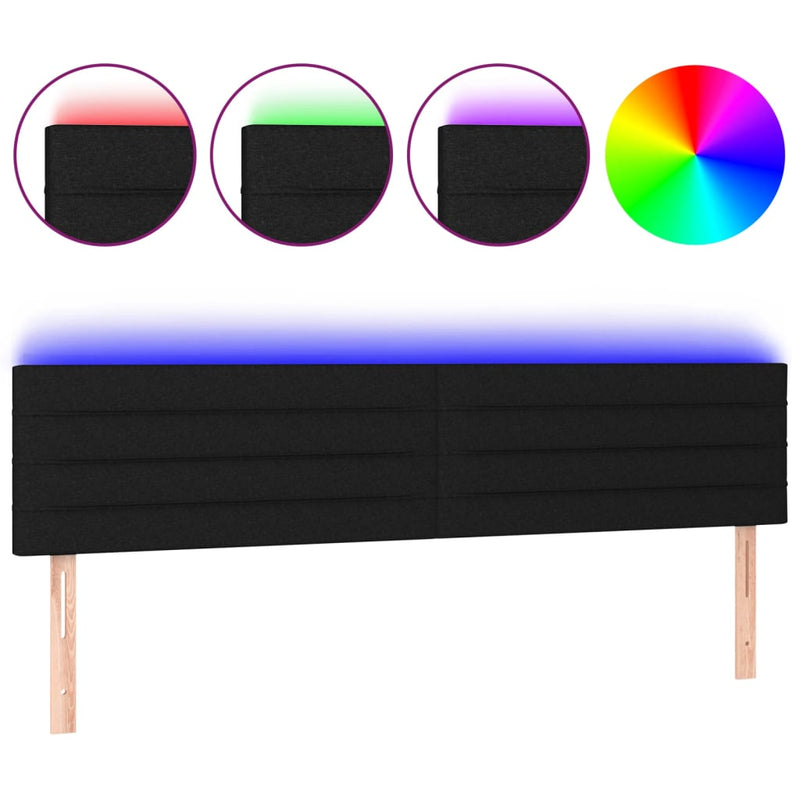 vidaXL fekete szövet LED-es fejtámla 180x5x78/88 cm