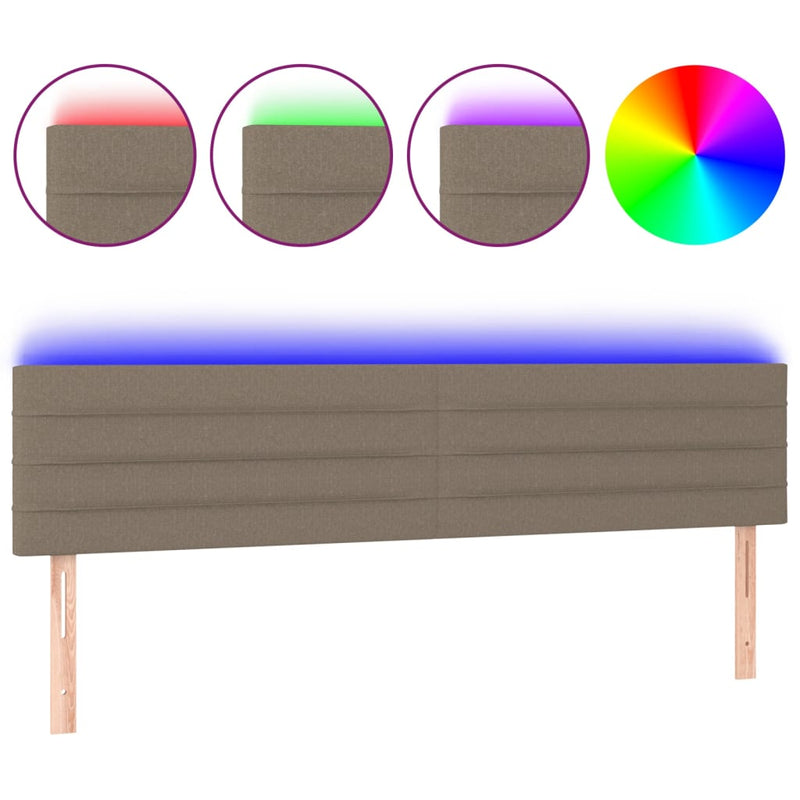 vidaXL tópszínű szövet LED-es fejtámla 180x5x78/88 cm