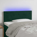 vidaXL sötétzöld bársony LED-es fejtámla 80 x 5 x 78/88 cm