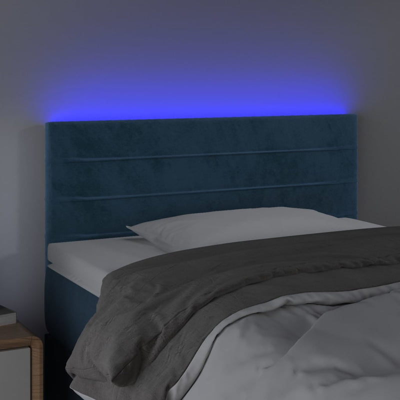vidaXL sötétkék bársony LED-es fejtámla 80 x 5 x 78/88 cm