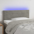 vidaXL világosszürke bársony LED-es fejtámla 90x5x78/88 cm