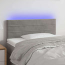 vidaXL világosszürke bársony LED-es fejtámla 90x5x78/88 cm