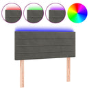 vidaXL sötétszürke bársony LED-es fejtámla 90x5x78/88 cm