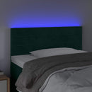 vidaXL sötétzöld bársony LED-es fejtámla 90x5x78/88 cm