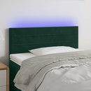 vidaXL sötétzöld bársony LED-es fejtámla 90x5x78/88 cm