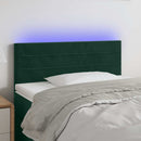 vidaXL sötétzöld bársony LED-es fejtámla 100x5x78/88 cm