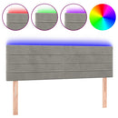 vidaXL világosszürke bársony LED-es fejtámla 144x5x78/88 cm
