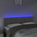 vidaXL világosszürke bársony LED-es fejtámla 144x5x78/88 cm