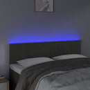 vidaXL sötétszürke bársony LED-es fejtámla 144x5x78/88 cm