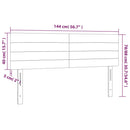 vidaXL sötétszürke bársony LED-es fejtámla 144x5x78/88 cm