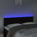 vidaXL fekete bársony LED-es fejtámla 144x5x78/88 cm