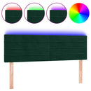 vidaXL sötétzöld bársony LED-es fejtámla 144x5x78/88 cm