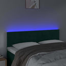 vidaXL sötétzöld bársony LED-es fejtámla 144x5x78/88 cm