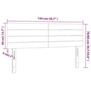 vidaXL sötétzöld bársony LED-es fejtámla 144x5x78/88 cm