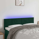 vidaXL sötétzöld bársony LED-es fejtámla 144x5x78/88 cm