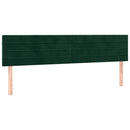vidaXL sötétzöld bársony LED-es fejtámla 160x5x78/88 cm