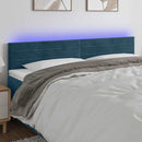 vidaXL sötétkék bársony LED-es fejtámla 160x5x78/88 cm