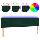 vidaXL sötétzöld bársony LED-es fejtámla 180x5x78/88 cm