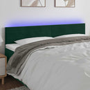 vidaXL sötétzöld bársony LED-es fejtámla 180x5x78/88 cm