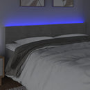 vidaXL világosszürke bársony LED-es fejtámla 200x5x78/88 cm