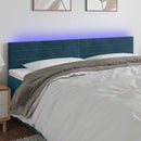 vidaXL sötétkék bársony LED-es fejtámla 200x5x78/88 cm