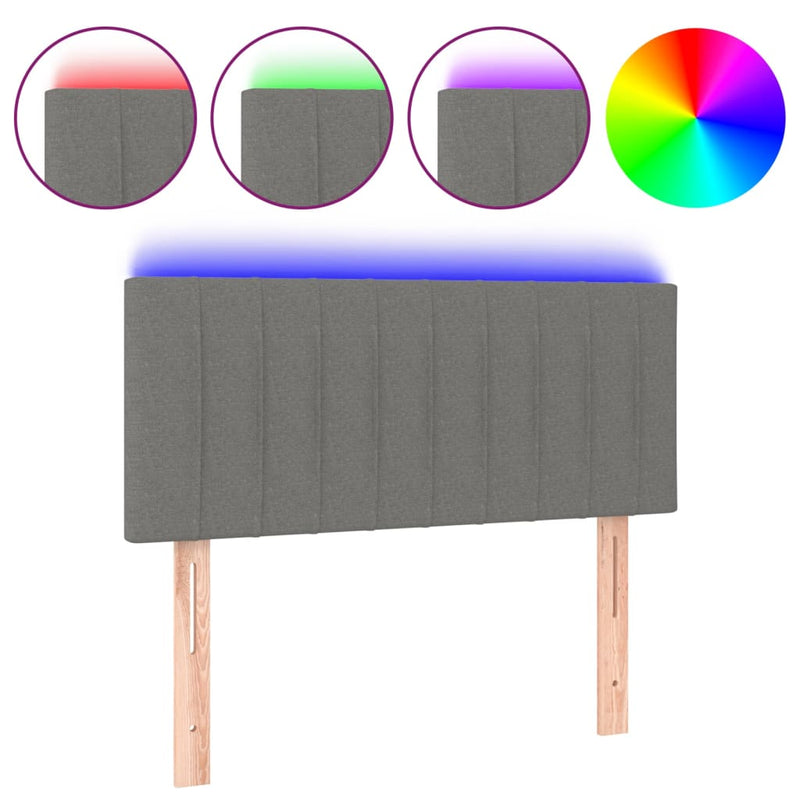 vidaXL sötétszürke szövet LED-es fejtámla 80 x 5 x 78/88 cm