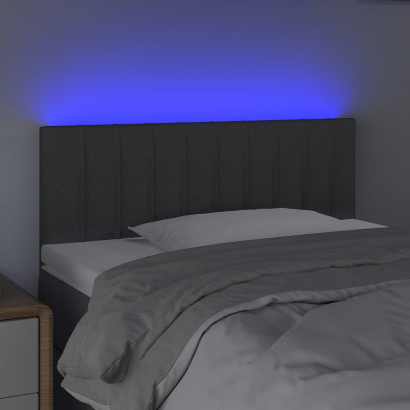 vidaXL sötétszürke szövet LED-es fejtámla 80 x 5 x 78/88 cm