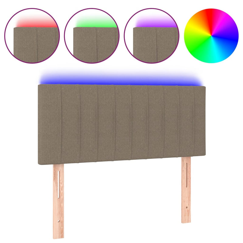 vidaXL tópszínű szövet LED-es fejtámla 80 x 5 x 78/88 cm
